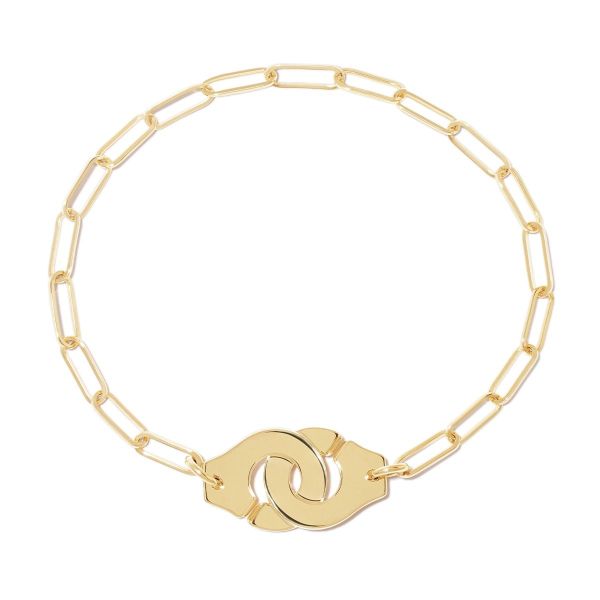 Bracelet Menottes dinh van Moyen Modèle Or Jaune Chaîne M 21cm