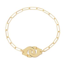 Bracelet Menottes dinh van Moyen Modèle Or Jaune Chaîne M 18cm