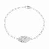 Bracelet Menottes dinh van Petit Modèle Or Blanc 1/2 Diamants Chaîne S