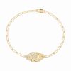 Bracelet Menottes dinh van Petit Modèle Or Jaune 1/2 Diamants Chaîne S