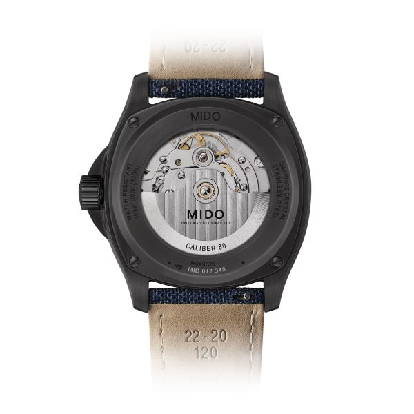 Montre Mido Multifort TV Big Date Bracelet Textile Cadran Bleu