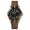 Montre Mido Ocean Star GMT Cadran Noir Bracelet Caoutchouc Brun
