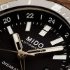Montre Mido Ocean Star GMT Cadran Noir Bracelet Caoutchouc Brun
