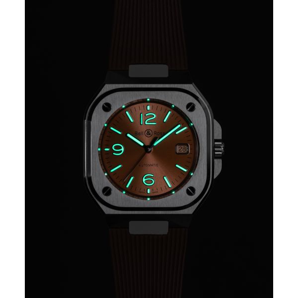 Montre BELL & ROSS BR05 BLUE STEEL Bracelet Caoutchouc
