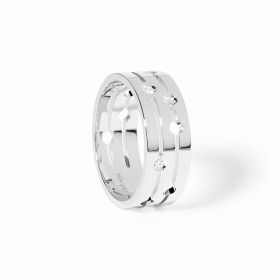 Bague Pulse Dinh Van Moyen Modèle Or Blanc Diamants
