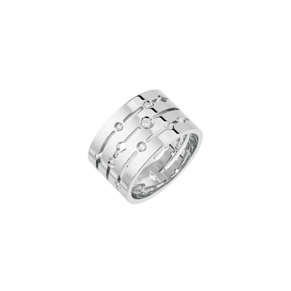 Bague Pulse Dinh VanOr blanc et diamants grand modèle