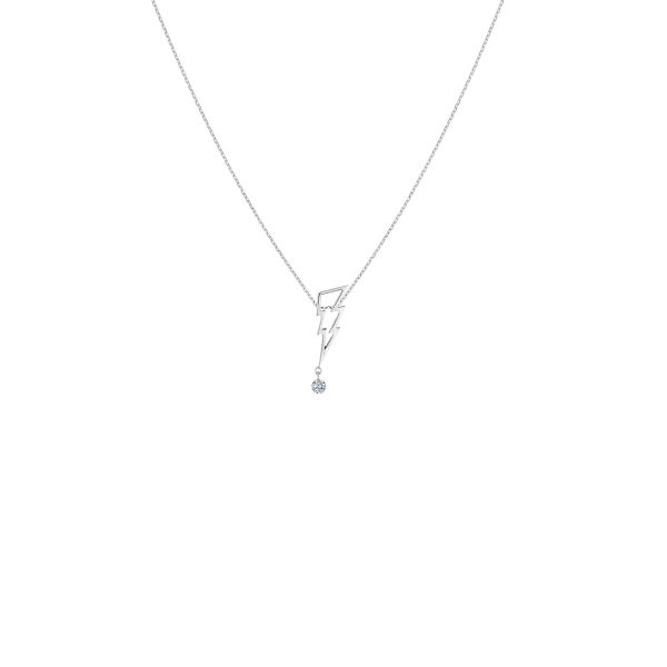 Collier La Brune & La Blonde POP Coup de foudre Diamant 0.12 carat or blanc