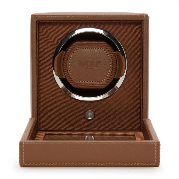 Remontoir WOLF Cube 1 Montre Cognac