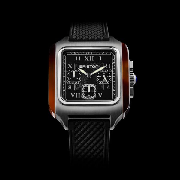 Montre BRISTON Streamliner Kennedy Chrono Noir Bracelet Caoutchouc
