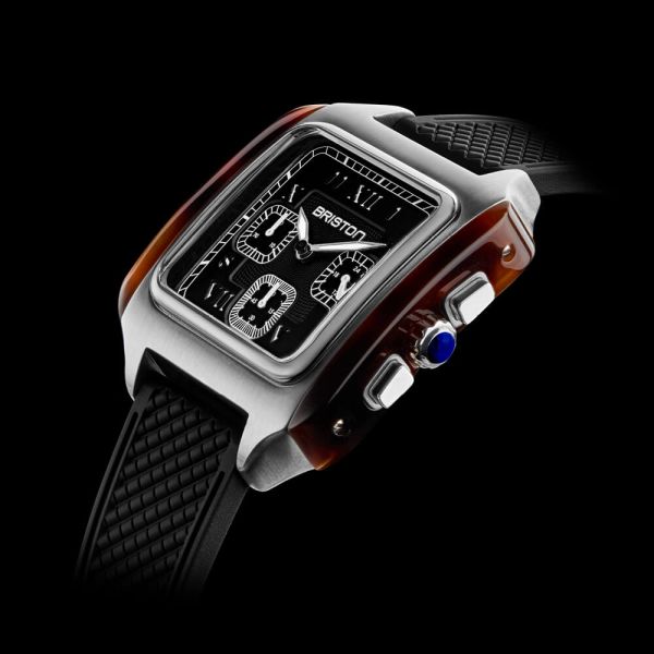 Montre BRISTON Streamliner Kennedy Chrono Noir Bracelet Caoutchouc