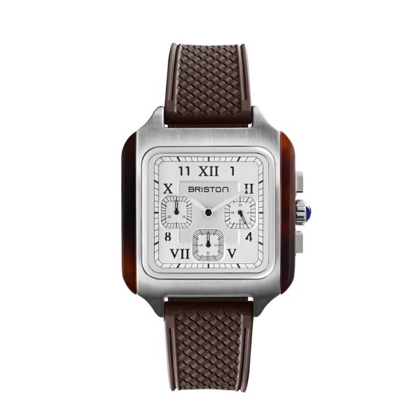 Montre BRISTON Streamliner Kennedy Chrono Blanc Bracelet Caoutchouc