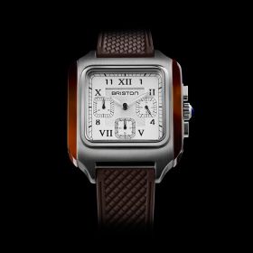 Montre BRISTON Streamliner Kennedy Chrono Blanc Bracelet Caoutchouc