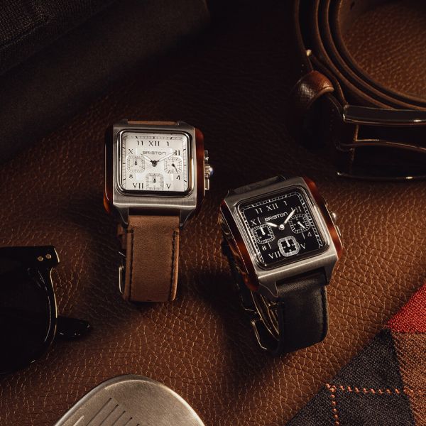 Montre BRISTON Streamliner Kennedy Chrono Blanc Bracelet Caoutchouc