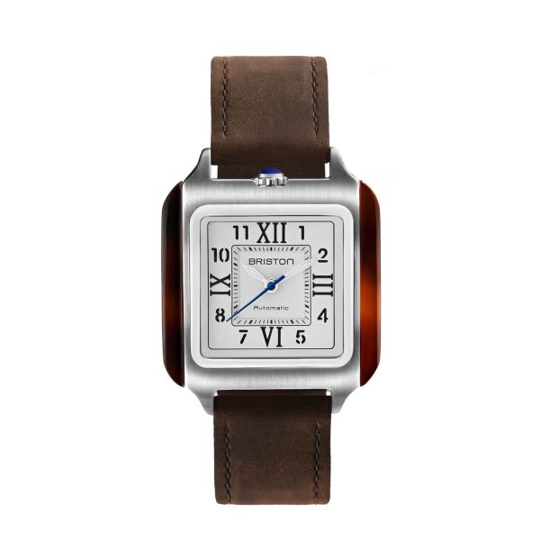 Montre BRISTON Streamliner Kennedy Blanc Bracelet Cuir Brun