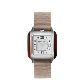 Montre BRISTON Streamliner Kennedy Blanc Bracelet Nylon Beige