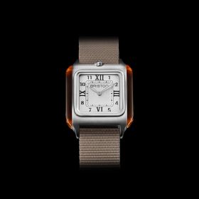 Montre BRISTON Streamliner Kennedy Blanc Bracelet Nylon Beige