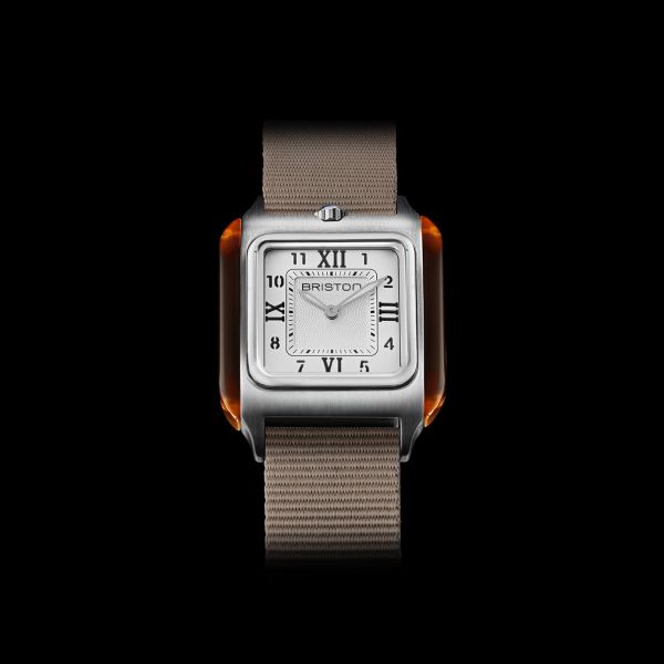 Montre BRISTON Streamliner Kennedy Blanc Bracelet Nylon Beige