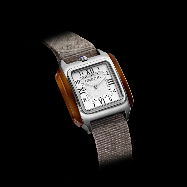 Montre BRISTON Streamliner Kennedy Blanc Bracelet Nylon Beige