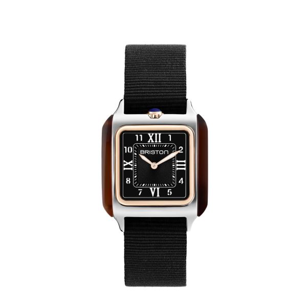 Montre BRISTON Streamliner Kennedy Gold Noir Bracelet Nylon Noir