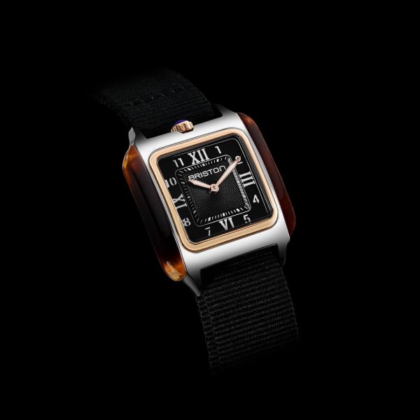 Montre BRISTON Streamliner Kennedy Gold Noir Bracelet Nylon Noir