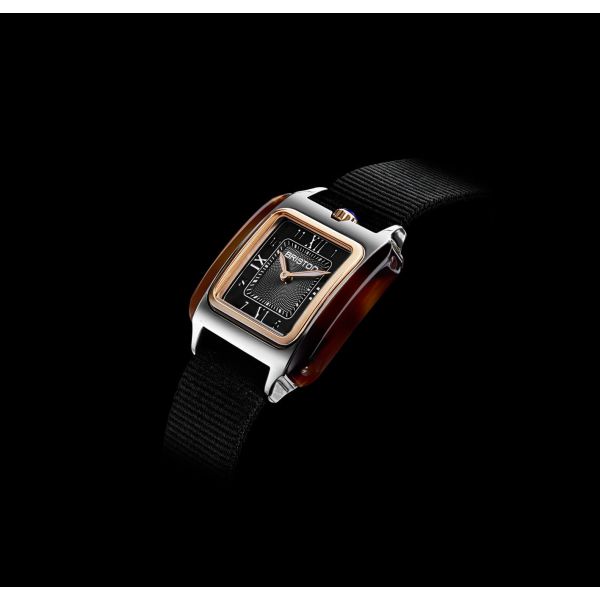 Montre BRISTON Streamliner Kennedy Gold Noir Bracelet Nylon Noir