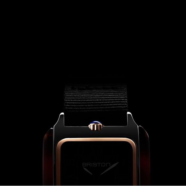 Montre BRISTON Streamliner Kennedy Gold Noir Bracelet Nylon Noir