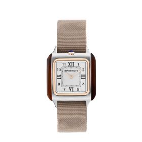 Montre BRISTON Streamliner Kennedy Gold Blanc Bracelet Nylon Beige