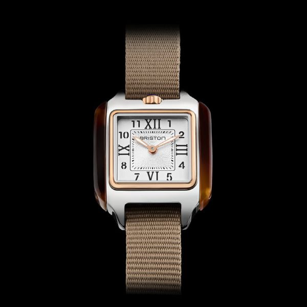 Montre BRISTON Petite Streamliner Kennedy Gold Bracelet Nylon Beige