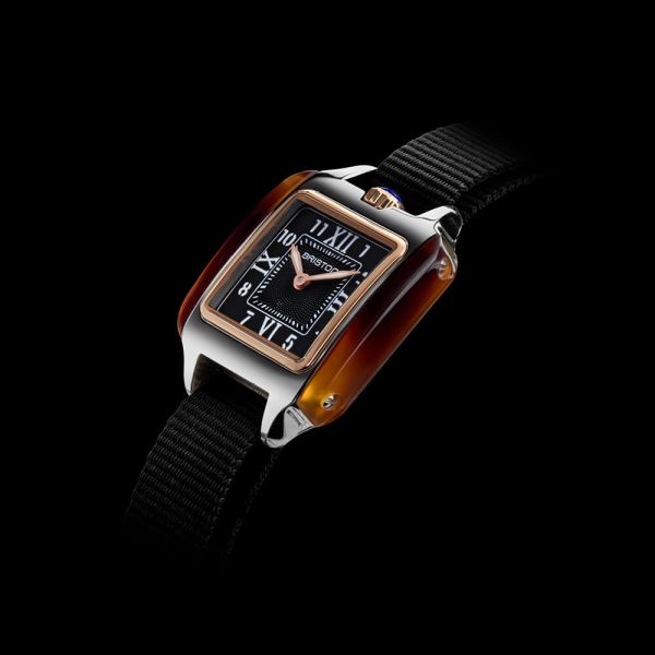Montre BRISTON Petite Streamliner Kennedy Gold Bracelet Nylon Noir