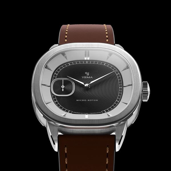 Montre Yema Granvelle CMM.20 Cadran Noir Bracelet Cuir Brun