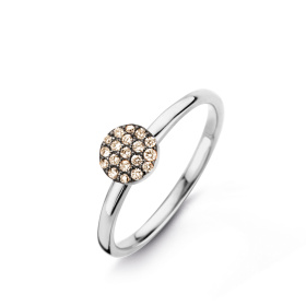 Bague One More Eolo Diamants bruns Or Blanc