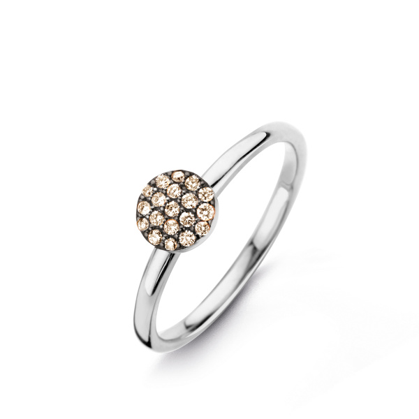 Bague One More  Eolo Diamants bruns Or Blanc