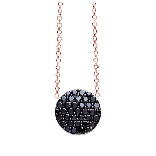 Collier One More  Eolo Diamants noirs Or Rose