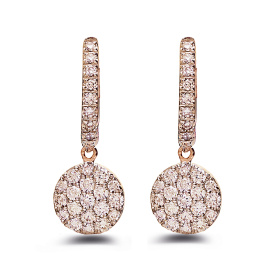 Boucles d'oreilles One More  Eolo Diamants bruns Or Rose