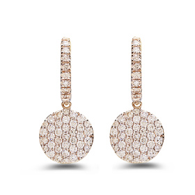 Boucles d'oreilles One More  Eolo Diamants bruns Or Rose