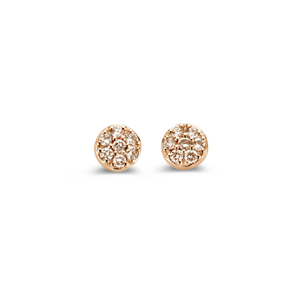 Boucles d'oreilles One More  Eolo Diamants bruns Or Rose