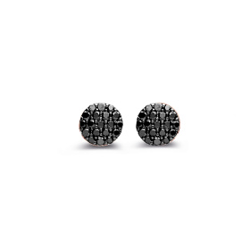 Boucles d'oreilles One More  Eolo Diamants noirs Or Rose