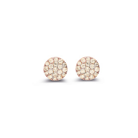 Boucles d'oreilles One More  Eolo Diamants bruns Or Rose