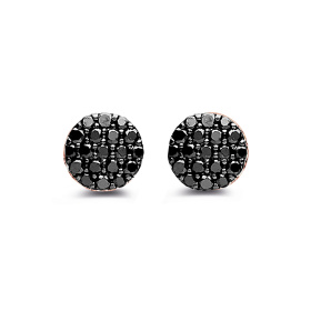 Boucles d'oreilles One More  Eolo Diamants noirs Or Rose