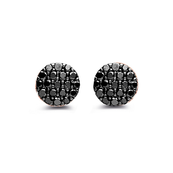 Boucles d'oreilles One More  Eolo Diamants noirs Or Rose