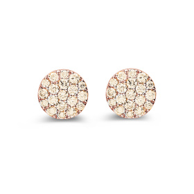 Boucles d'oreilles One More  Eolo Diamants bruns Or Rose