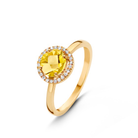 Bague One More  Etna citrine et Diamants Or Jaune