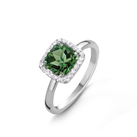 Bague One More  Etna tourmaline verte et Diamants Or Blanc