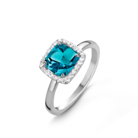 Bague One More  Etna topaze London Blue et Diamants Or Blanc