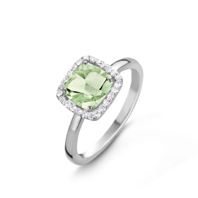 Bague One More  Etna prasiolite et Diamants Or Blanc