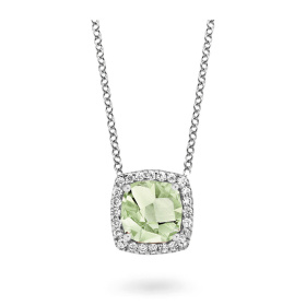 Collier One More  Etna prasiolite et Diamants Or Blanc