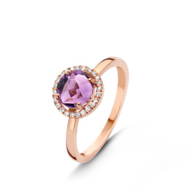 Bague One More  Etna améthyste et Diamants Or Rose