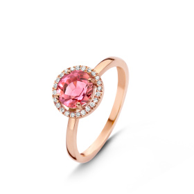 Bague One More  Etna tourmaline rose et Diamants Or Rose