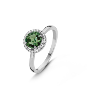 Bague One More  Etna tourmaline verte et Diamants Or Blanc