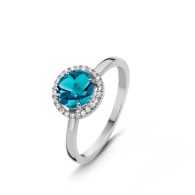 Bague One More  Etna topaze London Blue et Diamants Or Blanc